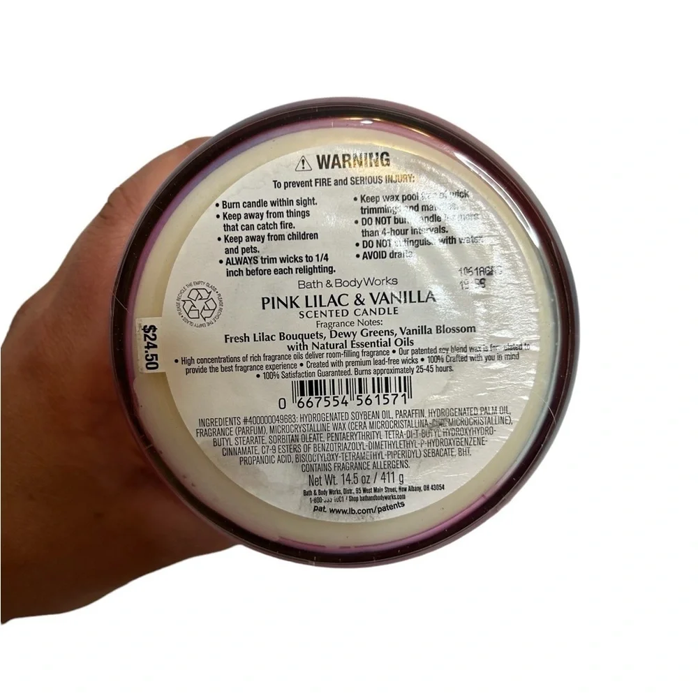 Bath & Body Works Mom You're Magical Pink Lilac & Vanilla 3 Wick Candle 14.5 oz
